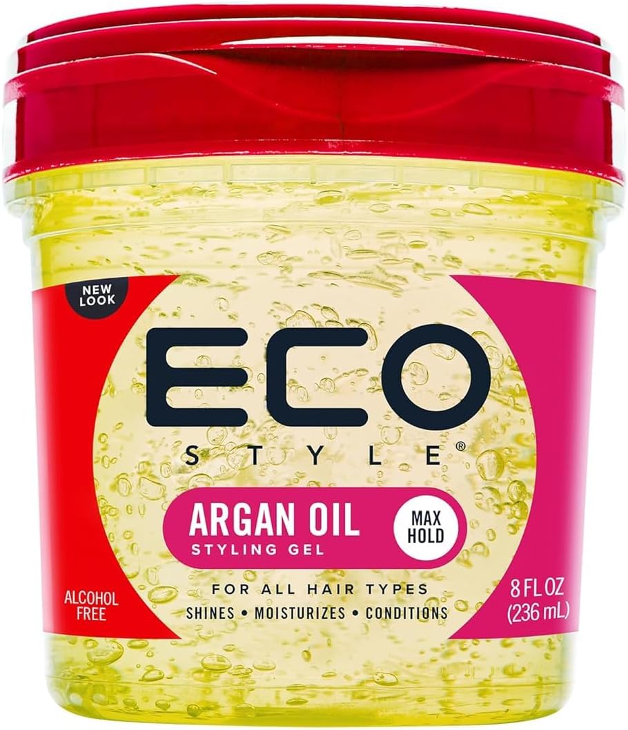 EcoStyle Moroccan Argan Oil Styling Gel 236 ml - Condition & revitalise. Control Frizz. Adds Shine. Lightweight long-lasting hold. Restore Moisture. Healthy Scalp.