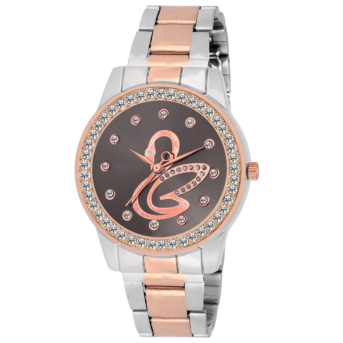 Sooms Stainless Steel Silver & Rose-Gold Fancy Dial |Metal Strap | Rose Gold Wrist Watch for Woman and Girls (B08S3BPV67) Amazon Price History, Amazon Price Tracker