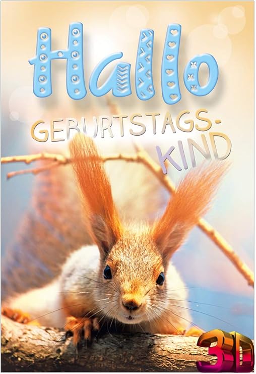 KE Lustige Geburtstags-Karte mit 3D Effekt - Klapp-Karte mit 3D ...