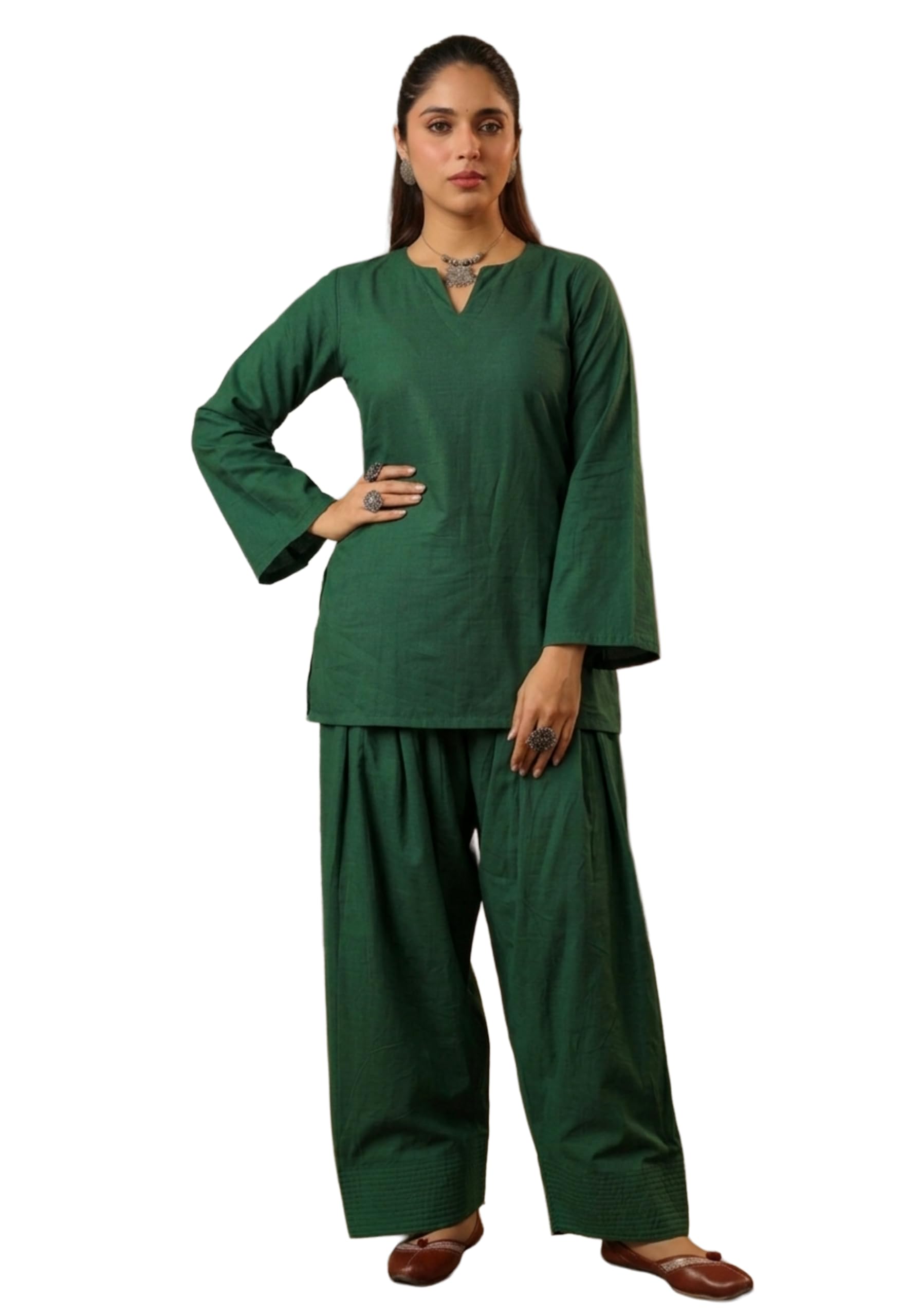 ream Women's Cotton Sleeveless Kurti and Farshi Salwar Set, Black, Ethnic Wear, Casual and Festive-picture-34