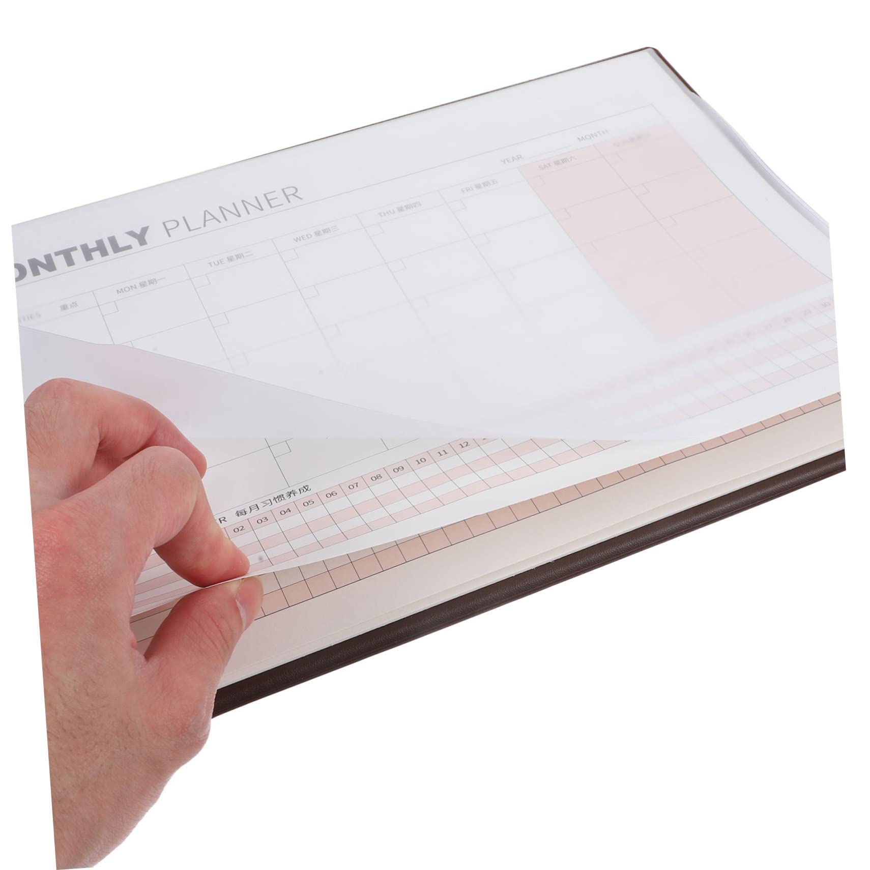 VILLCASE 5piezas Calendario De Escritorio Auto-rellenable Planificador Mensual Notas De Agenda Para Oficina y Estudio Diseño Simple y Práctico