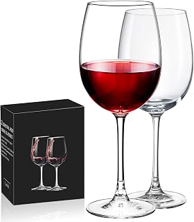 PARACITY Wine Glasses, christmas gift, Clear Glass, Long Stem Wine Glass for Red and White Wine - 10 OZ (Set of 2), Mother's Day Gift (2, 14oz/430ml)
