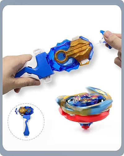 Vista 5 de Bey Battling Tops Burst SuperKing Booster Valkyrie Valkyrie con Bey Launcher y Grip Battle Set Right Spin DB Layer System Gyro Toys Set Regalos