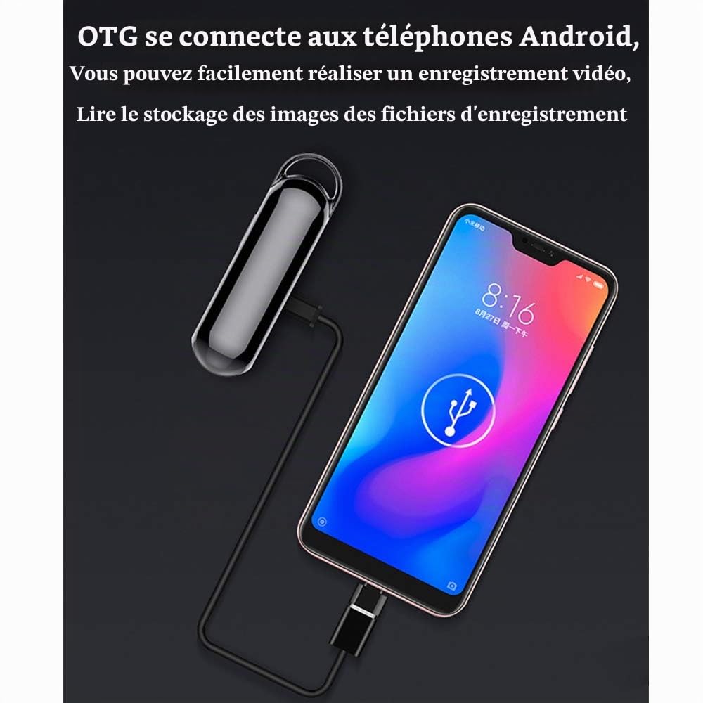 Mini Caméra Full HD 1080P,Cachée Caméra Espion avec Enregistrement en Boucle Audio Vidéo,pour Famille Voiture Réunion Caméra De Sécurité Il A Un Grand Angle De 160 Degrés