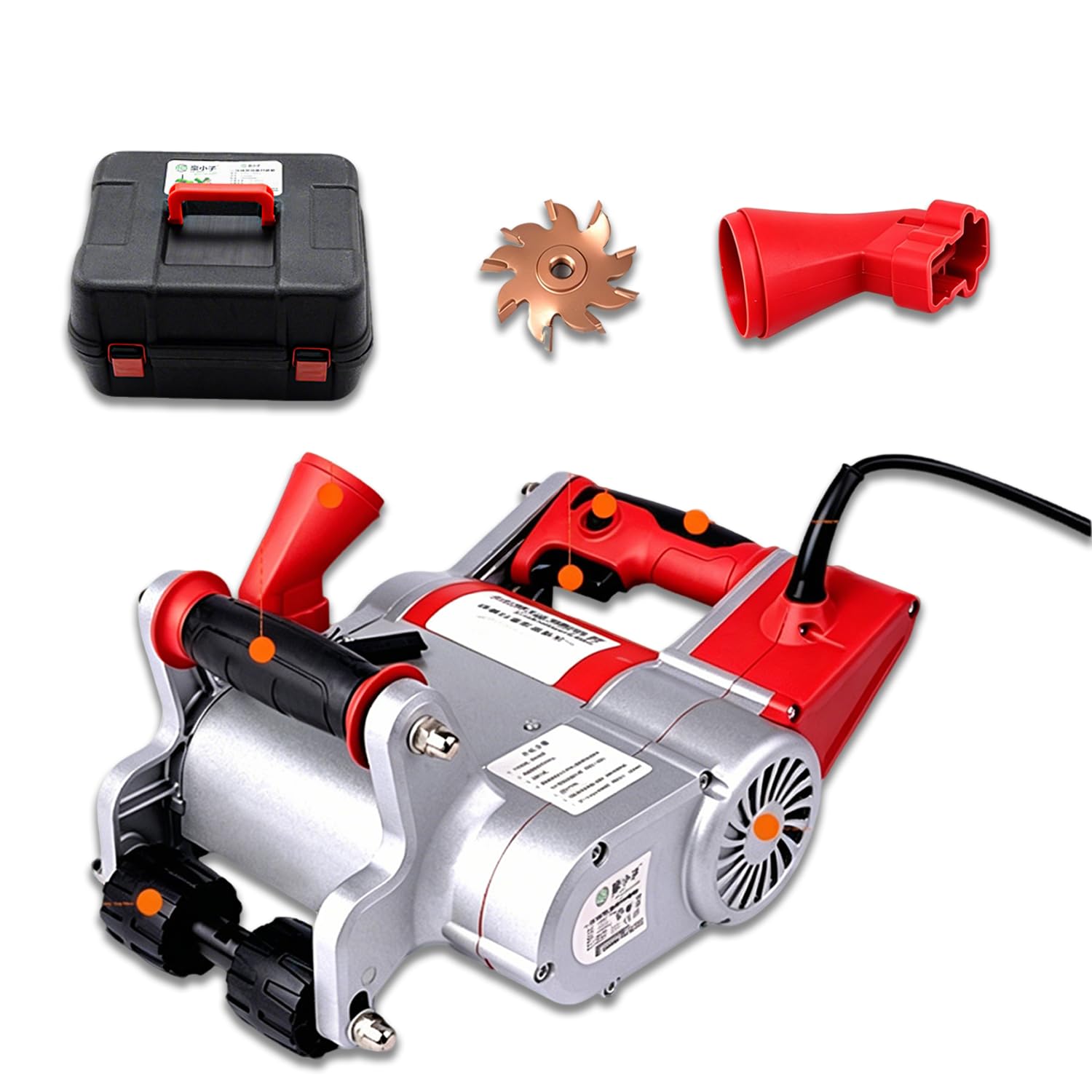 WTRYRN Wall Cutting Machine, Electric Wall Groove Cutter with Wall-Mount Design, Extended Power Cord, Stable Use for On-Site Construction 110