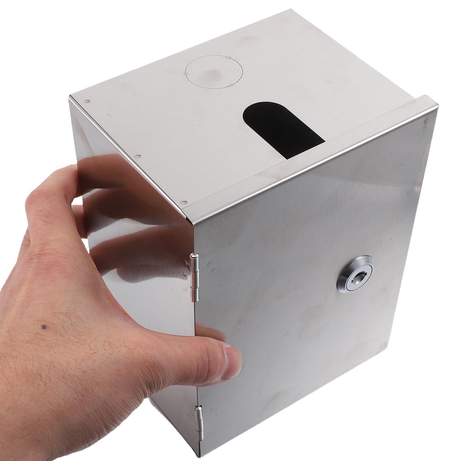 Ipetboom Caja Protectora Sistema Antirrobo y Cerradura para Enchufes Eléctricos para de Acero Inoxidable Adecuado para Patios y Escuelas