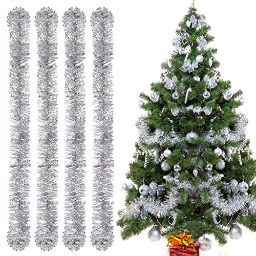 Weihnachtsgirlanden, 4pcs Lametta Weihnachtsbaum, 3m Lametta Girlande,...