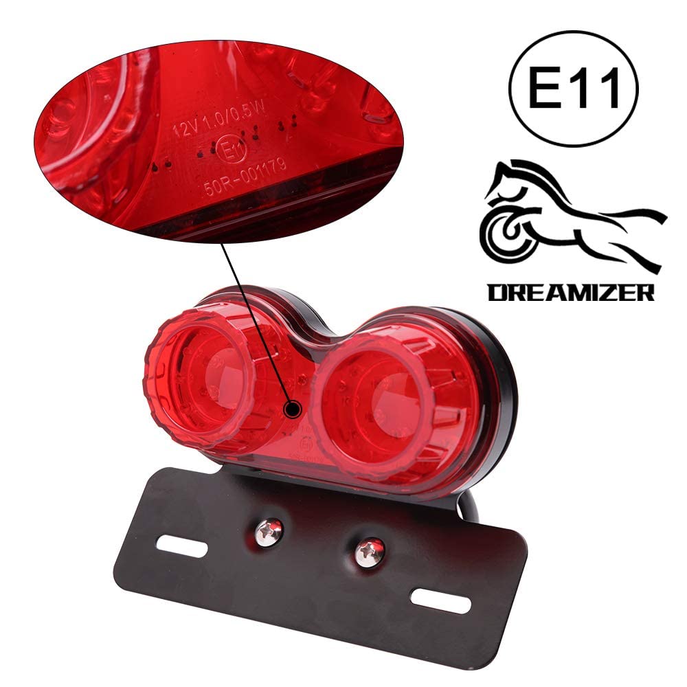 Fanale Posteriore Moto Sidaqi 40W A LED – Luce Stop, Indicatori E Targa Integrata, Per Harley E Moto Custom