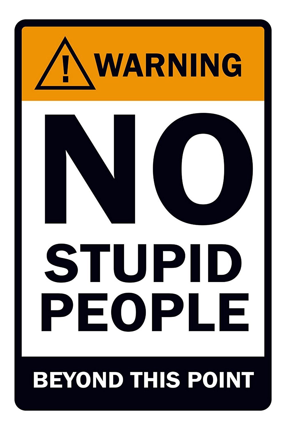 Self Adhesive Wall Stickers - No Stupid People Beyond This Point