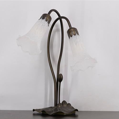 Miniatura 6 de Lily - Pantalla de cristal de tulipán nublado para lámpara de cristal de repuesto para mesa estilo Tiffany