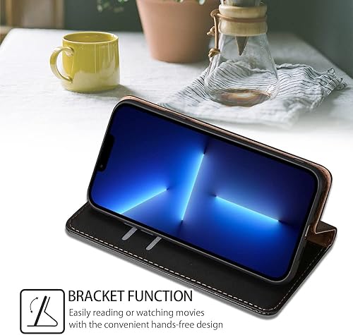 Miniatura 4 de Wallet Folio Case for XIAOMI REDMI K40 PRO, Premium PU Leather Slim Fit Cover for REDMI K40 PRO, 2 Card Slots, Easy Take, Black