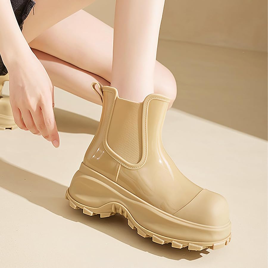 Amazon.com | ANUFER Women's Fashion Chelsea Rain Boots