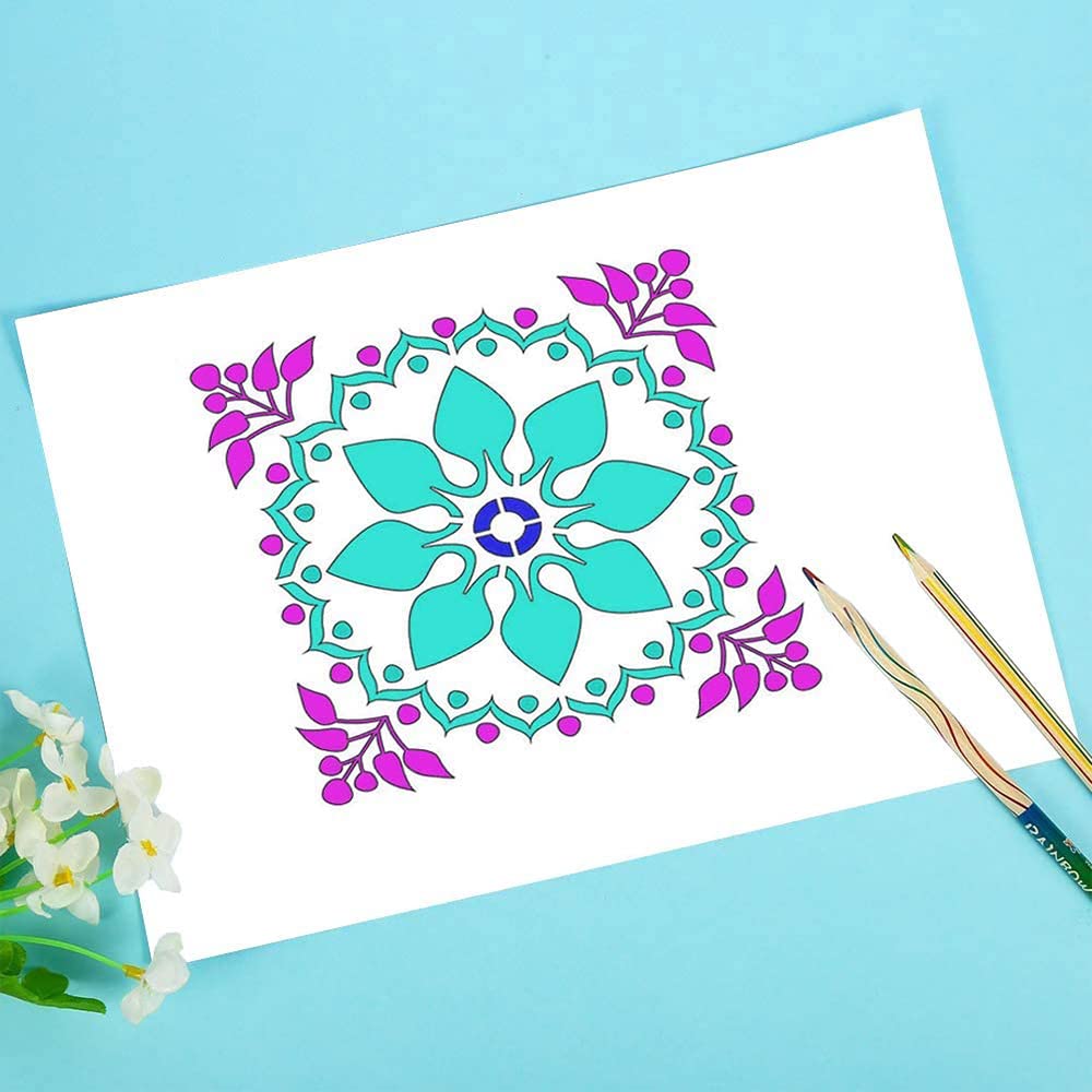 2 pezzi/set Grandi stencil geometrici a pois, 30x30 cm riutilizzabili su