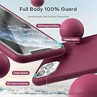 Vista 3 de TOCOL Fundas 5 en 1 para iPhone 11 Pro Max, con 2 protectores de pantalla + 2 protectores de lente de cámara, funda delgada de silicona líquida a