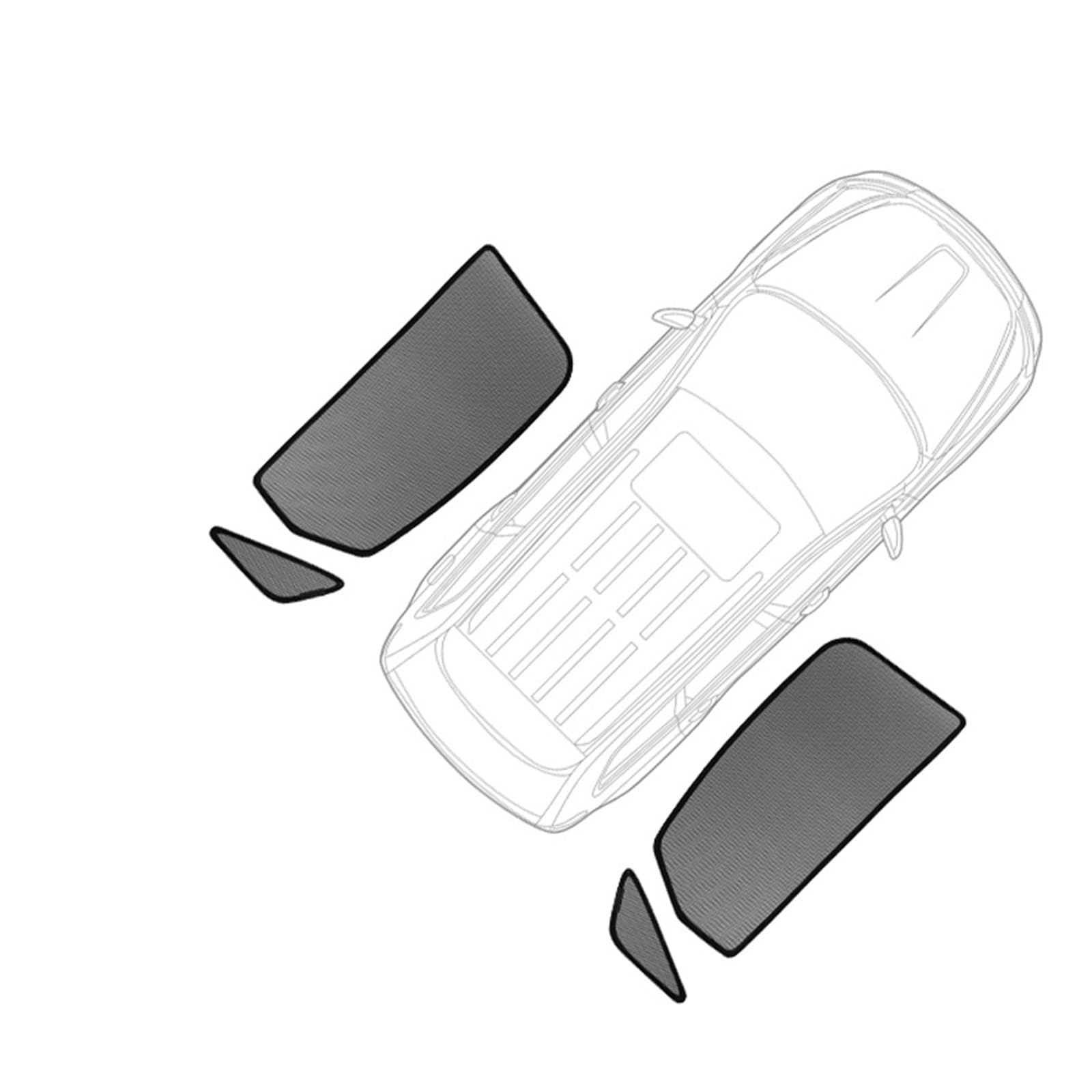 Parasol De Coche Para JEEP Para Grand Para Cherokee WK2 11-20 Parasol Coche Parabrisas Delantero Cortina Malla Magnética Ventana Lateral Trasera Parasol Protector Parabrisas Coche(Rear Triangular)
