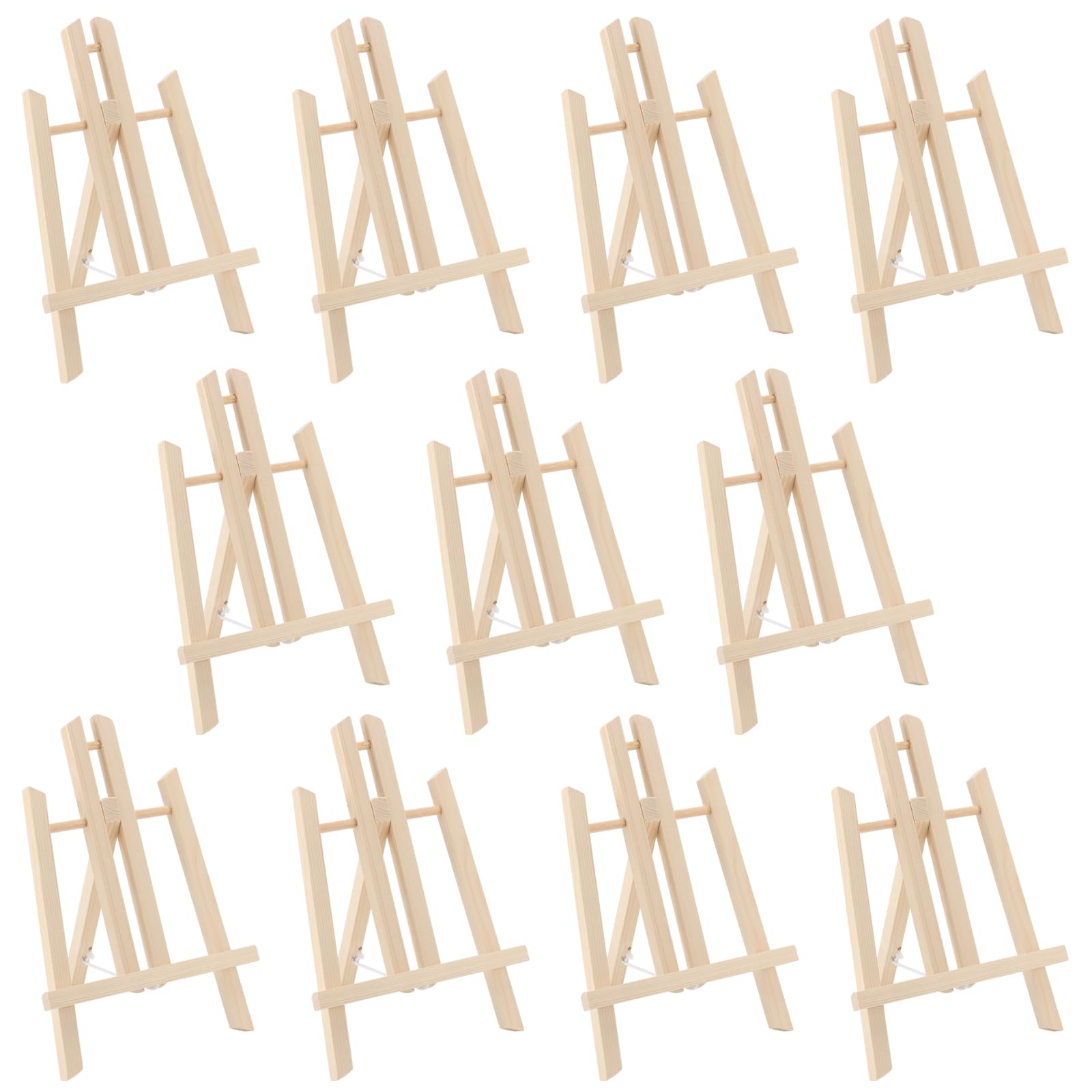 MOUYAT Cavalletto da tavolo in legno da 10 pezzi, cavalletto da tavolo portatile da 30 cm per artisti, principianti e professionisti, piccolo supporto da pittura regolabile per tela, disegno e displa