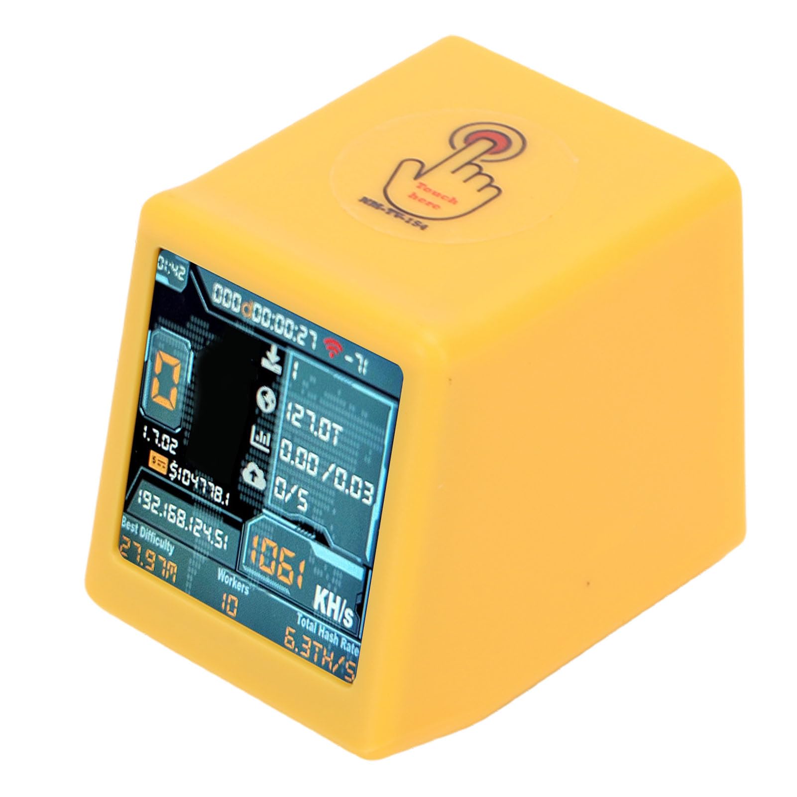 Bitcoin Miner mit WiFi Bluetooth 1060 KH S Hashrate, 1,54 Zoll Smart Display, Kryptowährungs-Mining