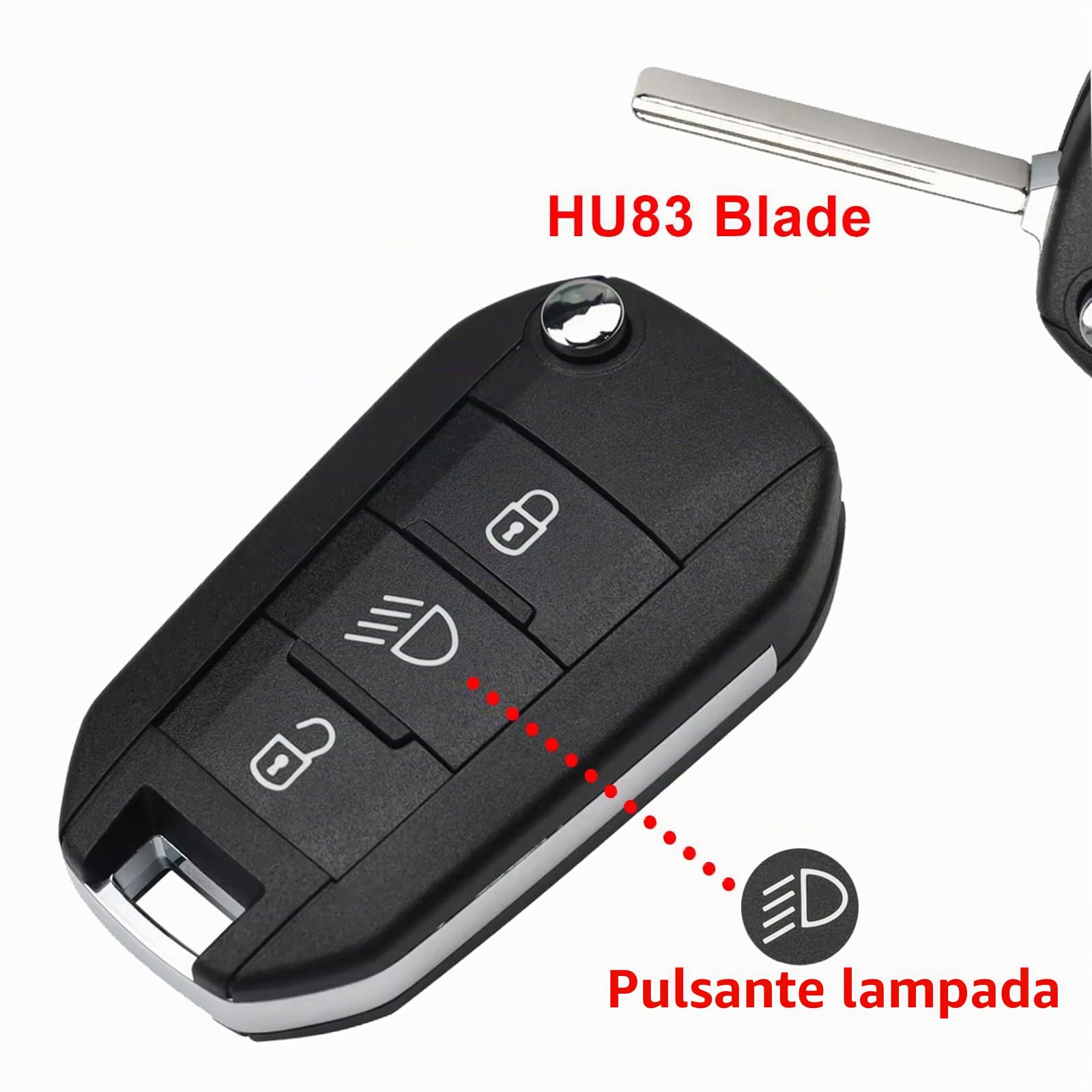 Heart Horse Guscio chiave telecomando auto 3 pulsanti per Peugeot Expert 208 2008 308 3008 508 5008 custodia chiave Citroen C3 C4 Cactus guscio chiave telecomando con 434MHz 4A Chip HU83 Lama