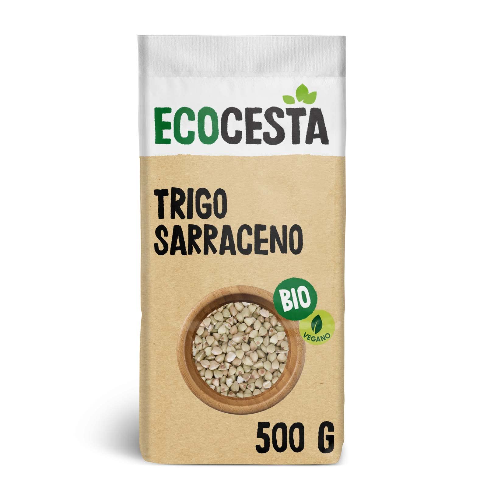 Ecocesta - Pack de 12 Unidades de 500 g de Trigo Sarraceno Ecológico - Apto para Veganos - Ayuda a Mejorar el Proceso Digestivo - Rico en Hidratos de Carbono y Proteínas