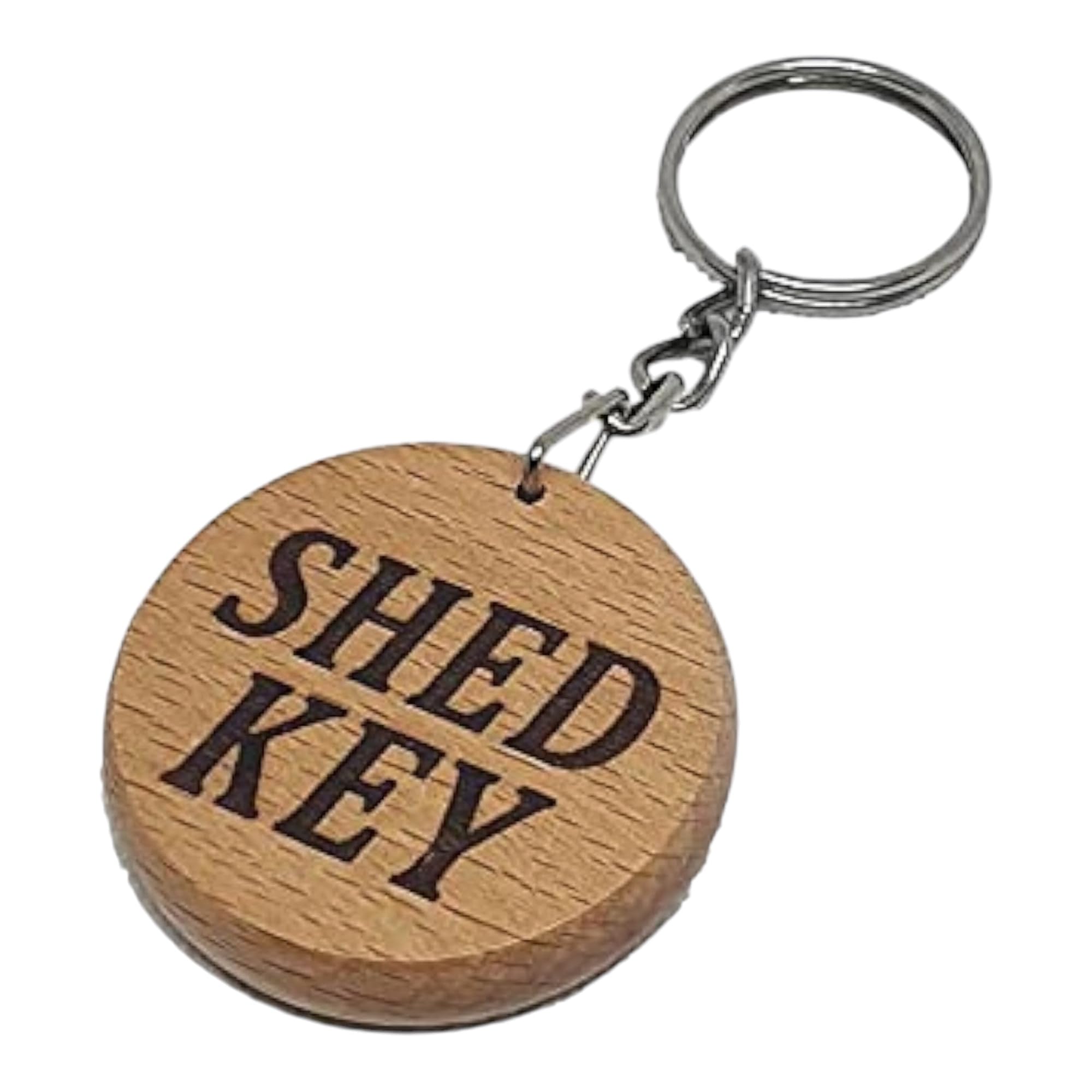 S M Gift Shop Shed Wooden Keyring Keychain Key Tag Fob Made to Last
