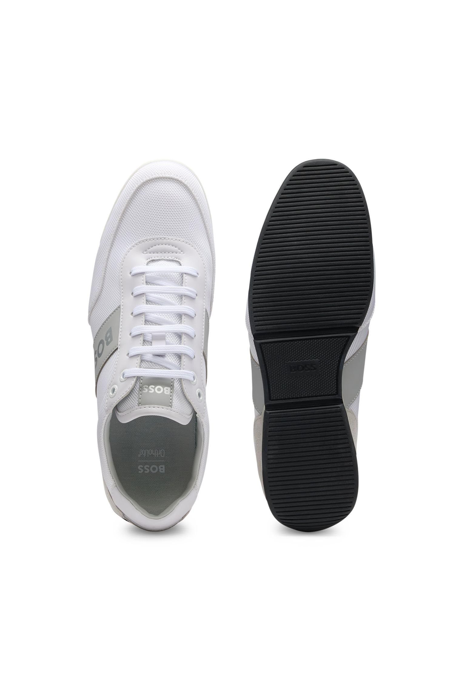 BOSS Hommes Saturn Lowp Baskets avec Logo et Finitions en Cuir