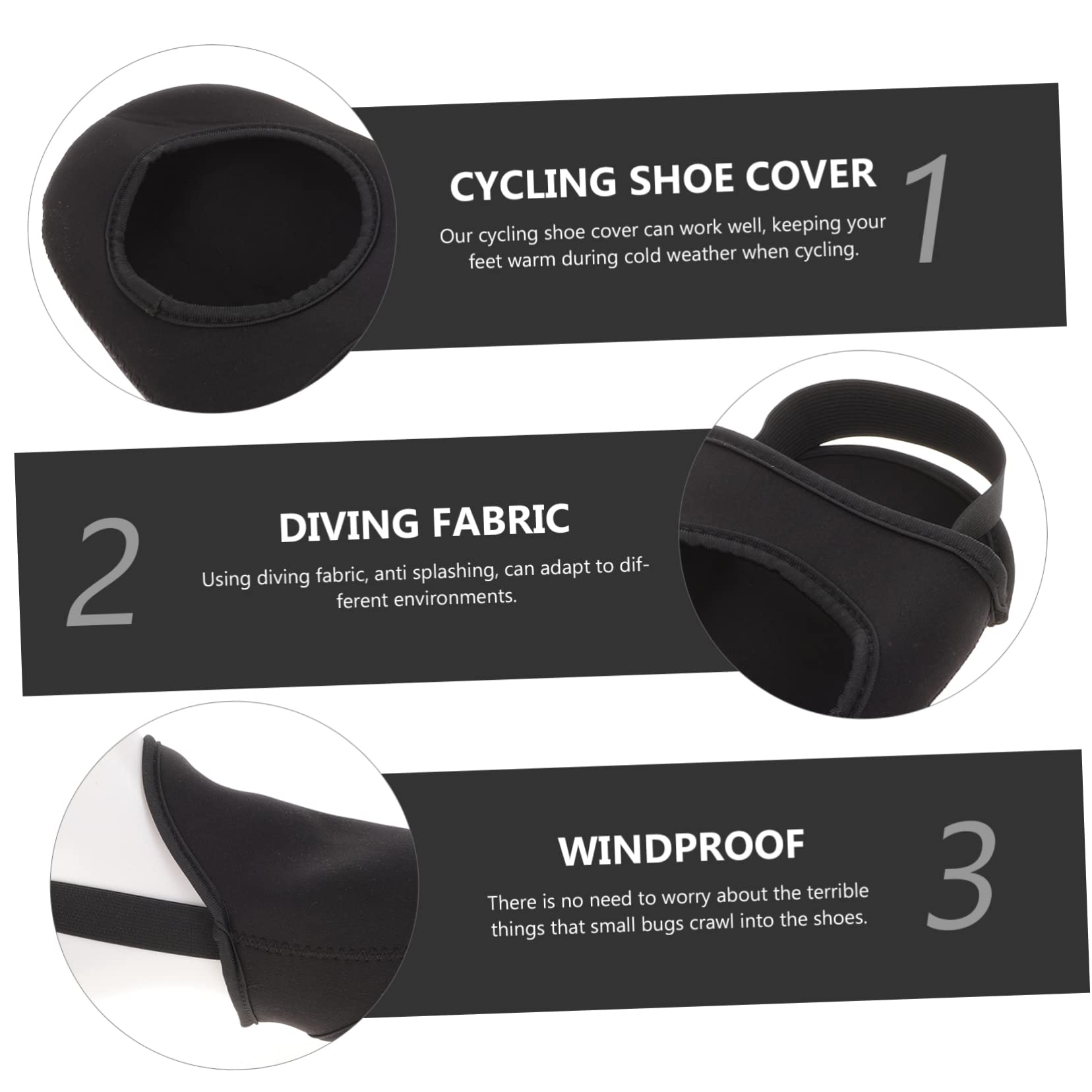 TOYANDONA 5 Ensembles Couvre Chaussures De Cyclisme Antidérapants Protection Hiver Accessoires De Bowling Facile À Enfiler avec Zip Élastique Respirant 2 Pièces * 5