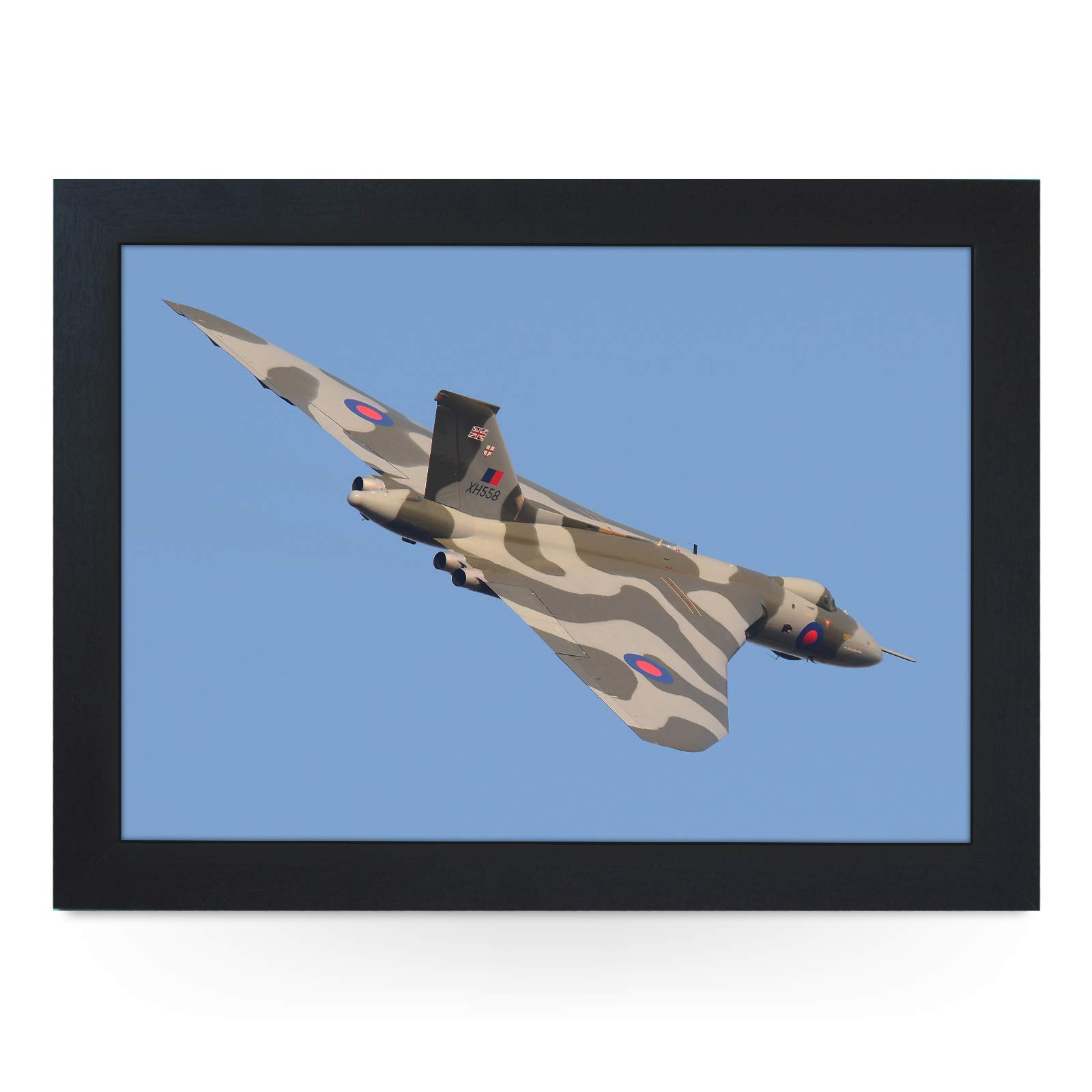 Yoosh Black Portable Lap Desk Tray (Avro Vulcan) Handmade Wooden Frame, Beanbag Cushioned Bottom | Computers, Laptops, Meals, Food | Ad17553