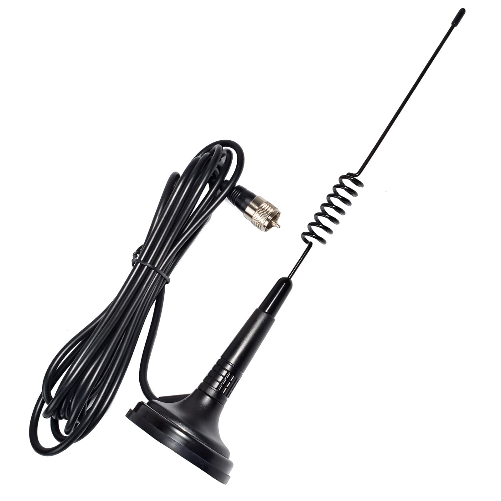 Antenne 27MHz CB avec Base Magnétique Connecteur PL259, Câble RG-58 de 4 Mètres, Adaptée aux Radios CB Mobiles/Portables