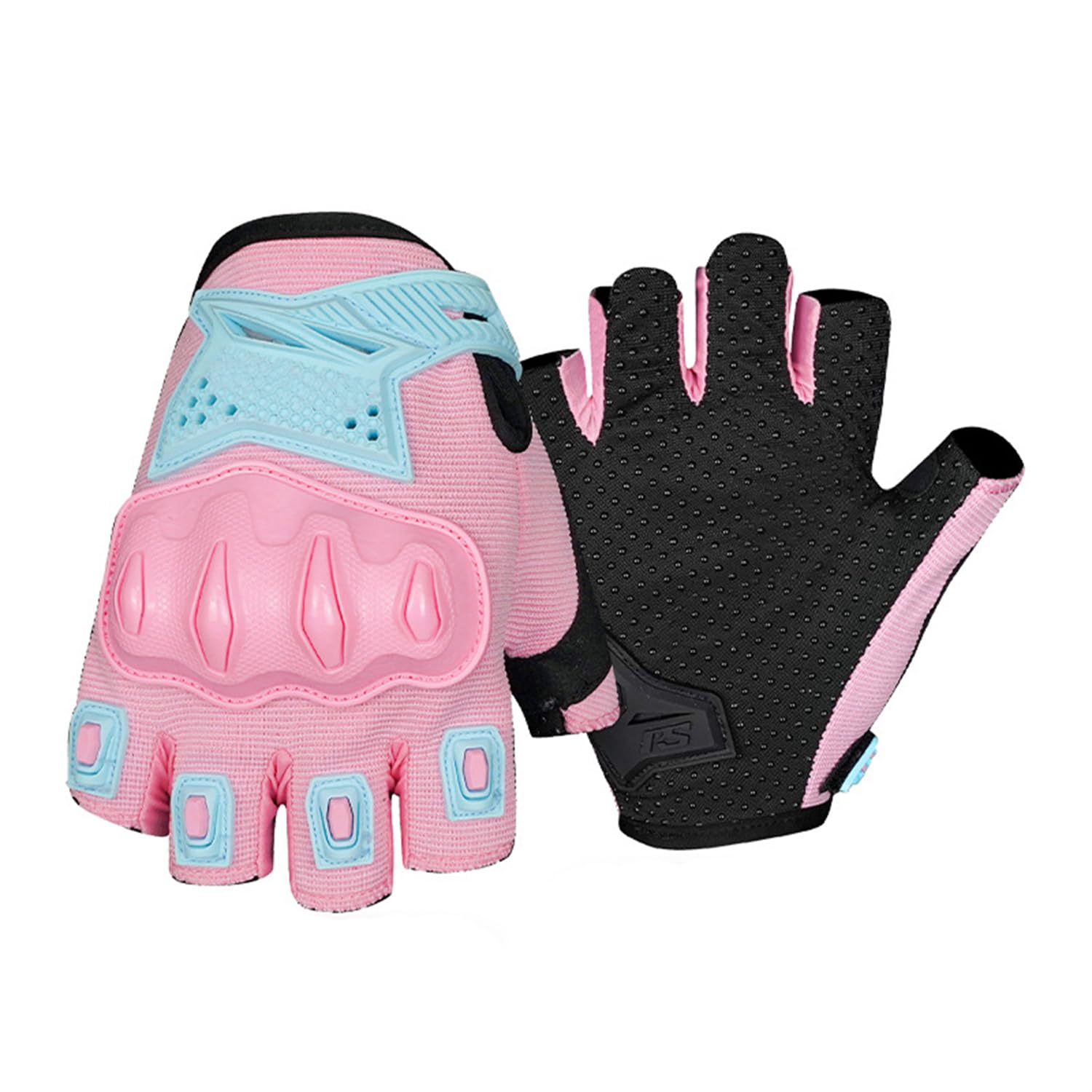 Half Finger Motorcycle Gloves for Women Pink Cycling Gloves Women Gel Padded Half Finger Hard Shell