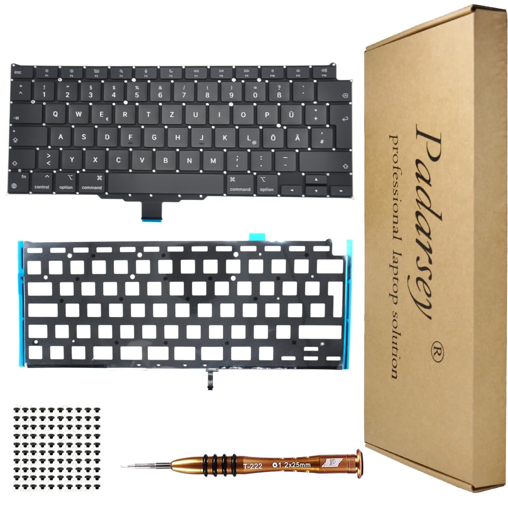 Tastiera 2011-2015 Tastiera Tedesca QWERTZ Per MacBook Air 13 Pollici - Ricambio Compatibile A1369/A1466 Ricambio Laptop Apple - 13