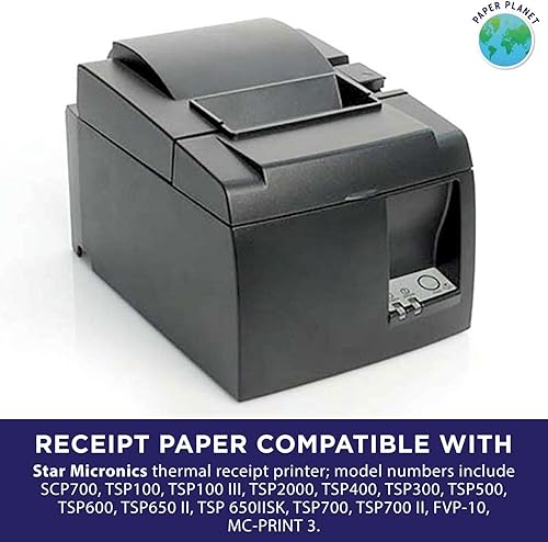 Miniatura 3 de Papel térmico para soporte y registro cuadrado de punto de venta (impresora Star Micronics TSP143IIIU) por Paper Planet  Papel de recibo de máquina