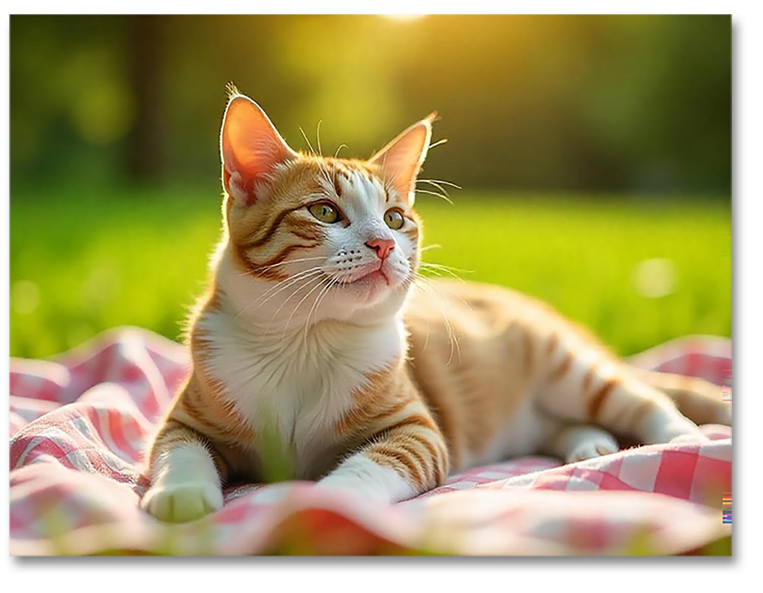 Small World Greetings Sunlit Lot de 24 cartes de photographie de chat – Intérieur vierge avec enveloppes blanches – Format A2 14 x 10,8 cm – Parfait pour les amoureux des chats, les anniversaires, les