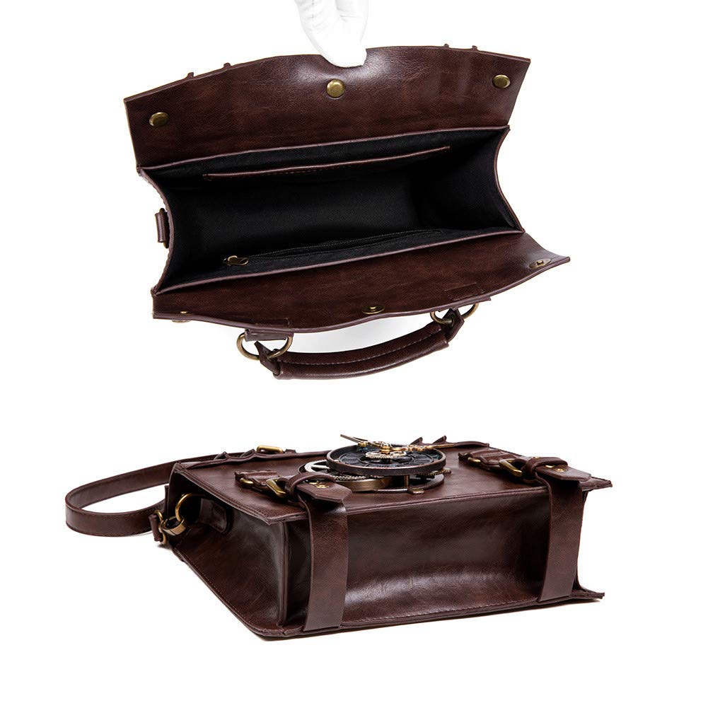 Borsa Da Cintura In Pelle Vintage, Borsa A Tracolla Con Teschio Steampunk, Borsa A Tracolla Punk Gotica, Borsa Da Viaggio Con Tracolla Regolabile Per - Foto 7