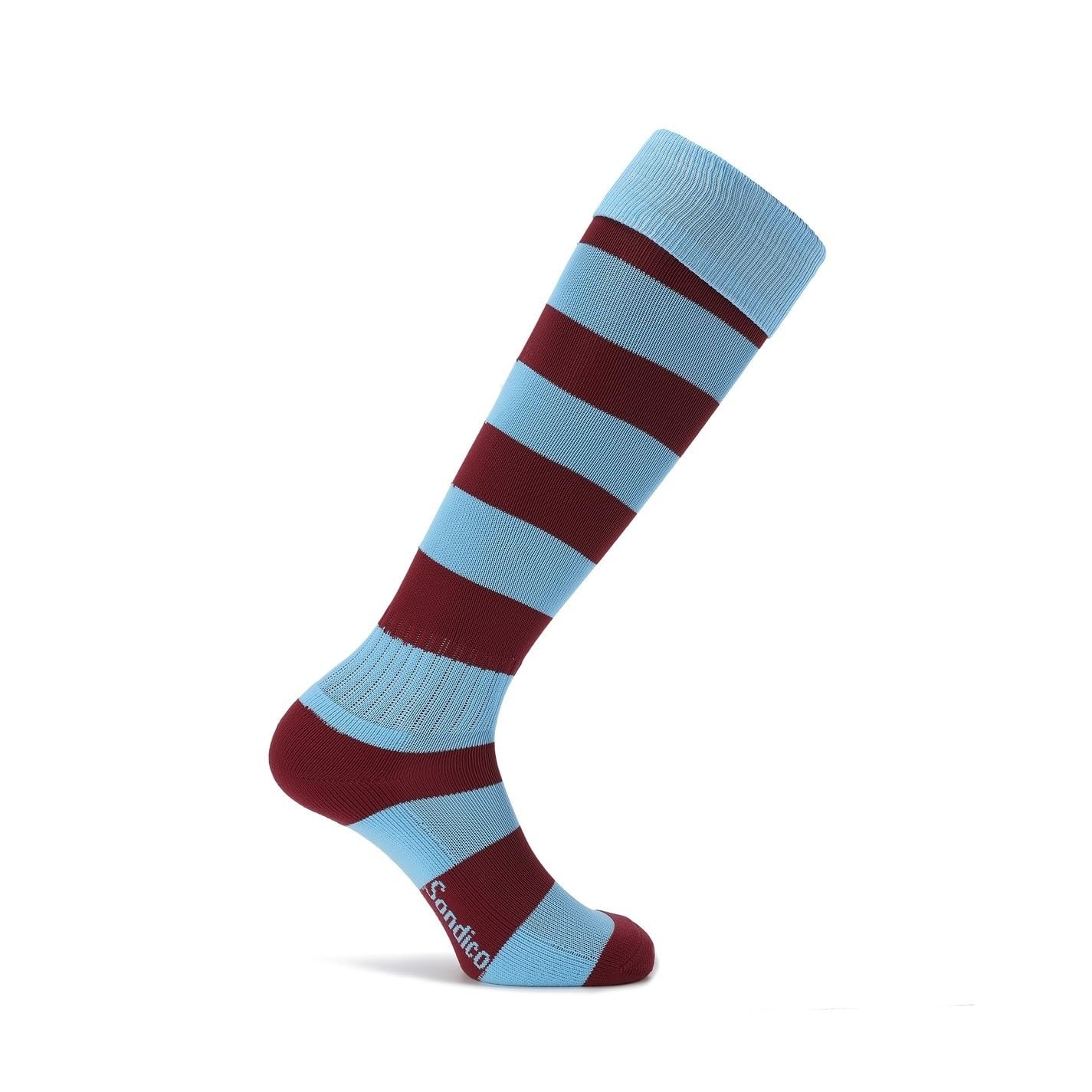 Sondico Men's Burgundy/Sky Football Socks 7-11