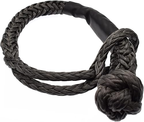 Miniatura 9 de Riyitauto Paquete de 2 cuerdas sintéticas de grillete suave, juego de dos cuerdas sintéticas de 12 pulgadas x 22 pulgadas (38,000 libras de