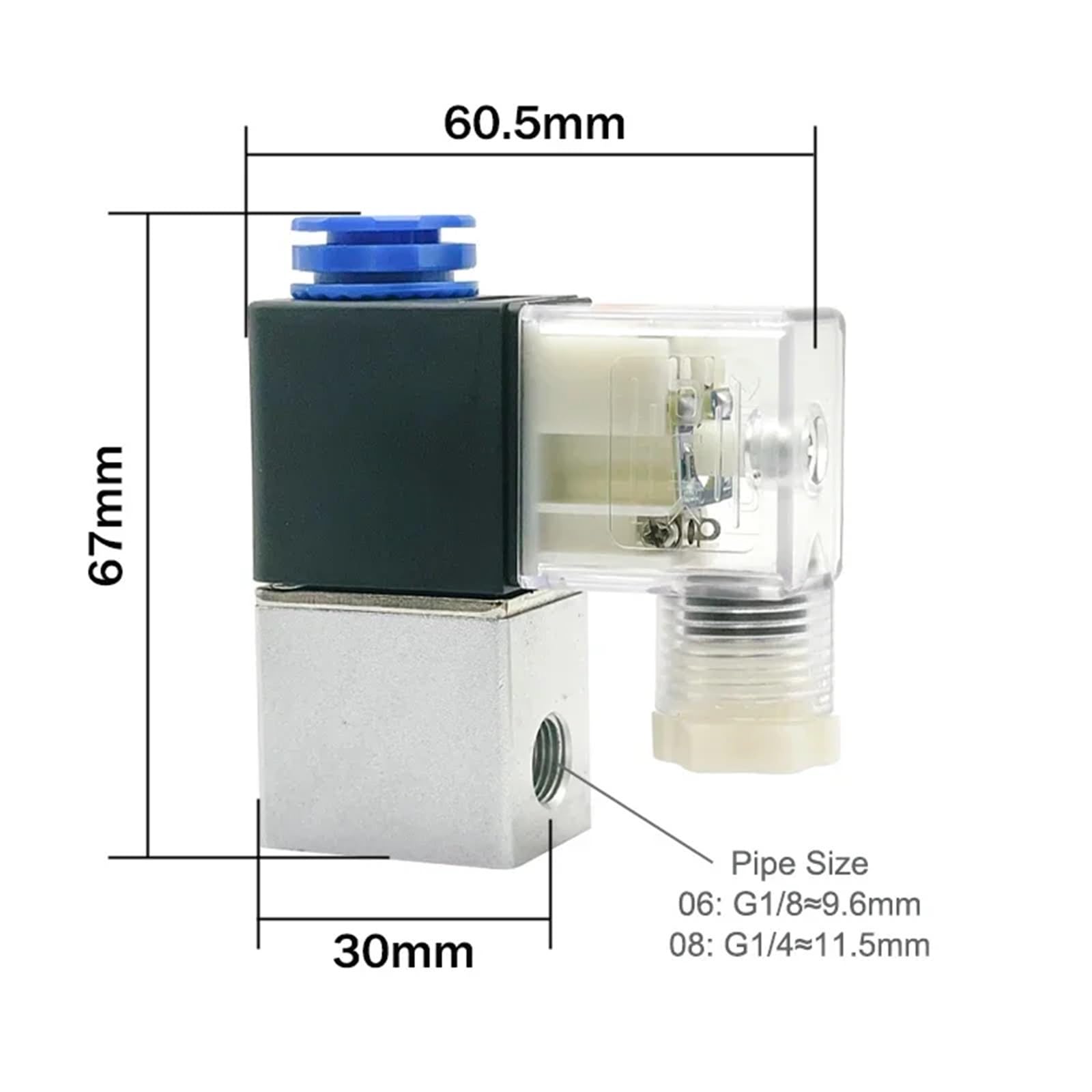 2V025-06/08 DC12V DC24V Ac220v AC110V AC24V Aire válvulas electromagnéticas bidireccionales de Dos Posiciones válvula solenoide neumática(10mm Fitting,2V025-06 AC220V)