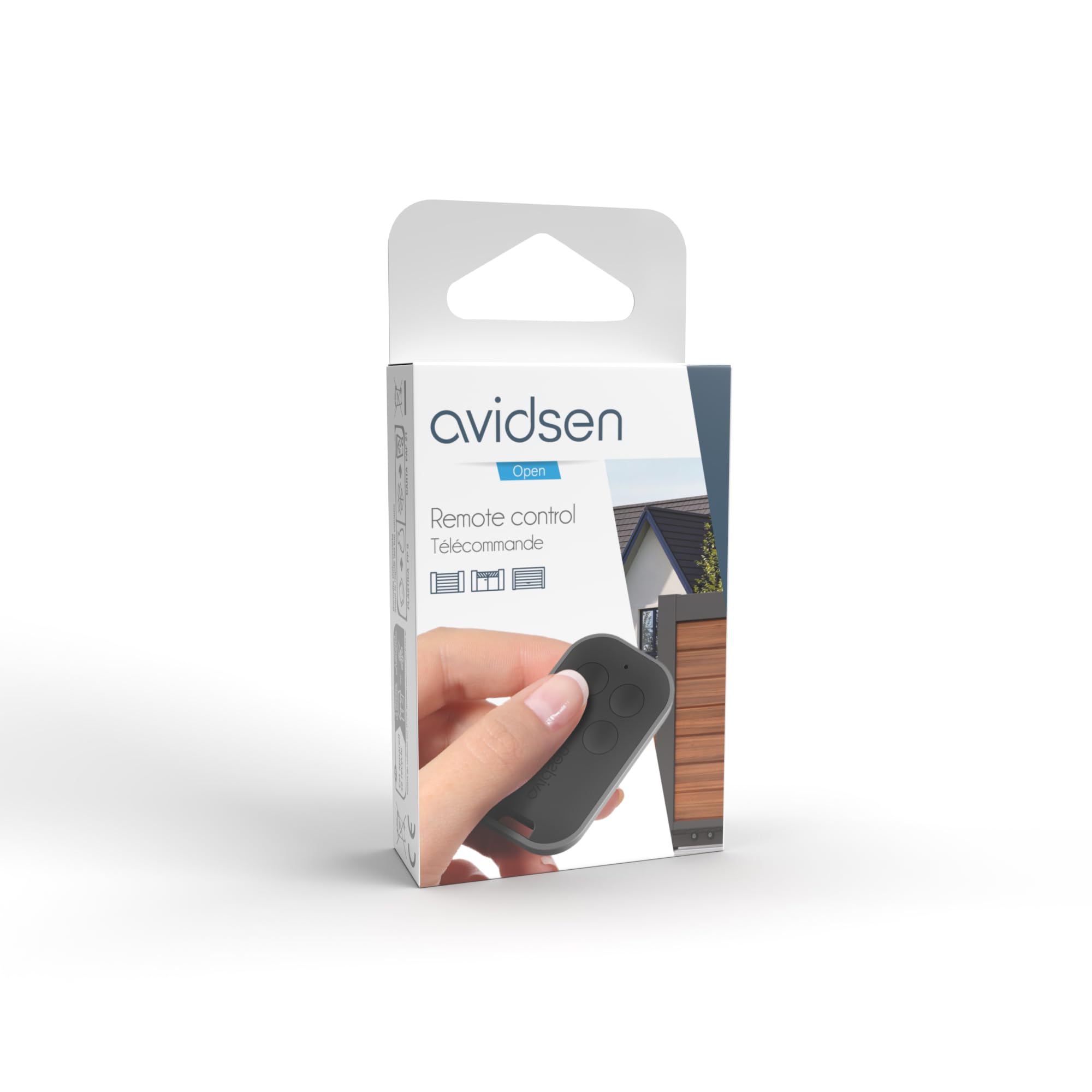 Avidsen 114258 - Pack de 2 Mandos a Distancia para Motorización de Puerta, Código Variable (Rolling Code), Alcance 50m, Compatible con Centrales Avidsen, Fácil Programación