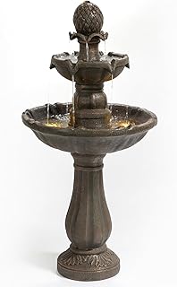3 Tiered Outdoor/Indoor Water Fountains –42.2 in. Tall, Like Stone Bird ...