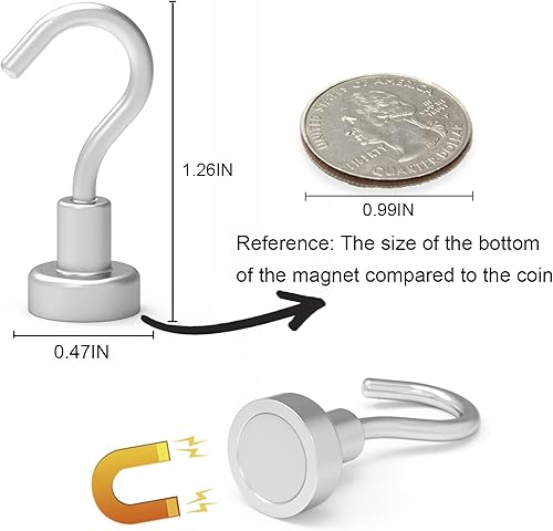 Miniatura 2 de Ganchos magnéticos para refrigerador, accesorios de crucero, súper imanes de 10 libras con neodimio de tierras raras para colgar, soporte de puerta,