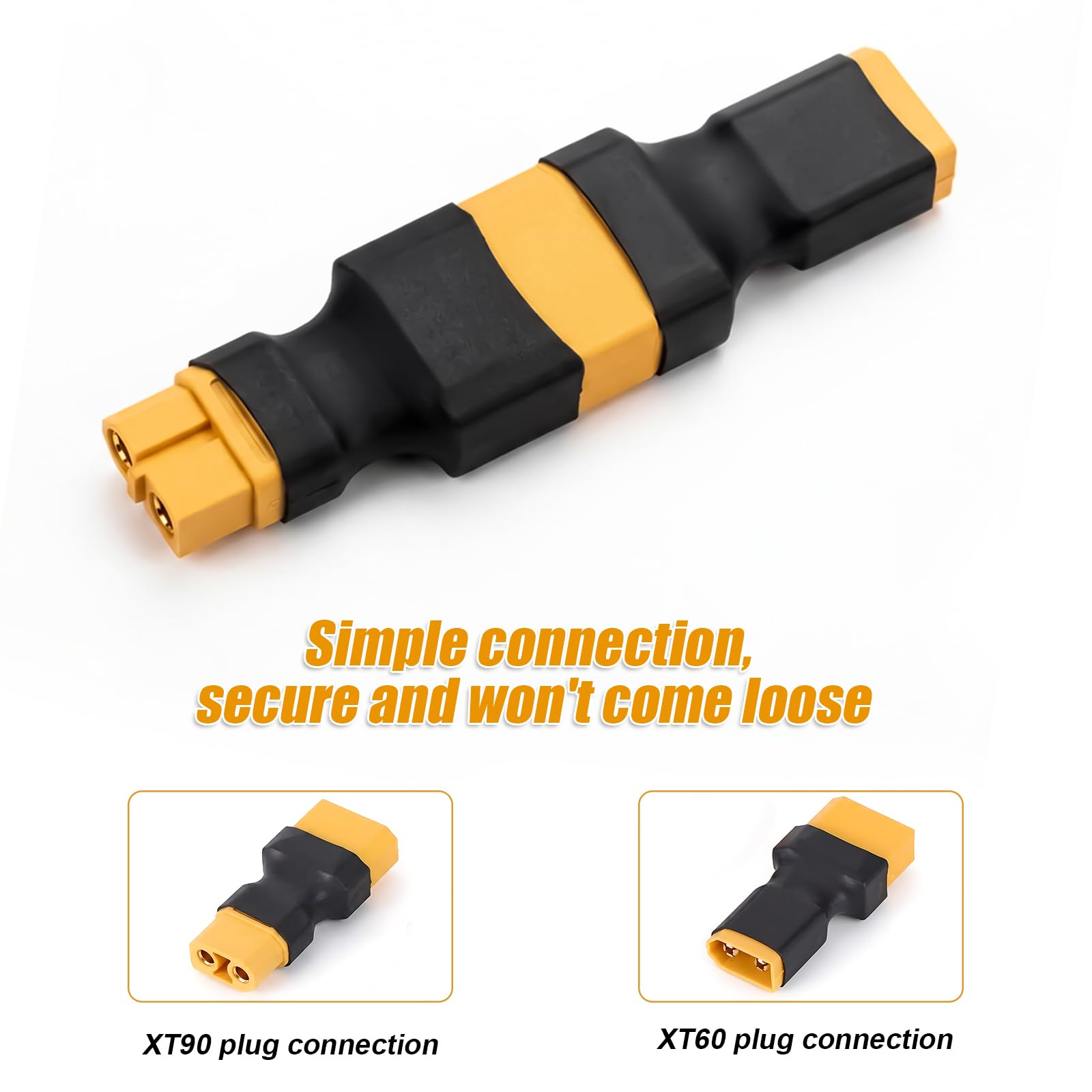 6szt Adapterów Męskich i Żeńskich XT60 do XT90, Bezprzewodowe Złącze XT60 to XT90 Akumulatorów Litowo-Jonowych NiMH do Samochodów Zdalnie Sterowanych Samolotów Ciężarówek Łodzi