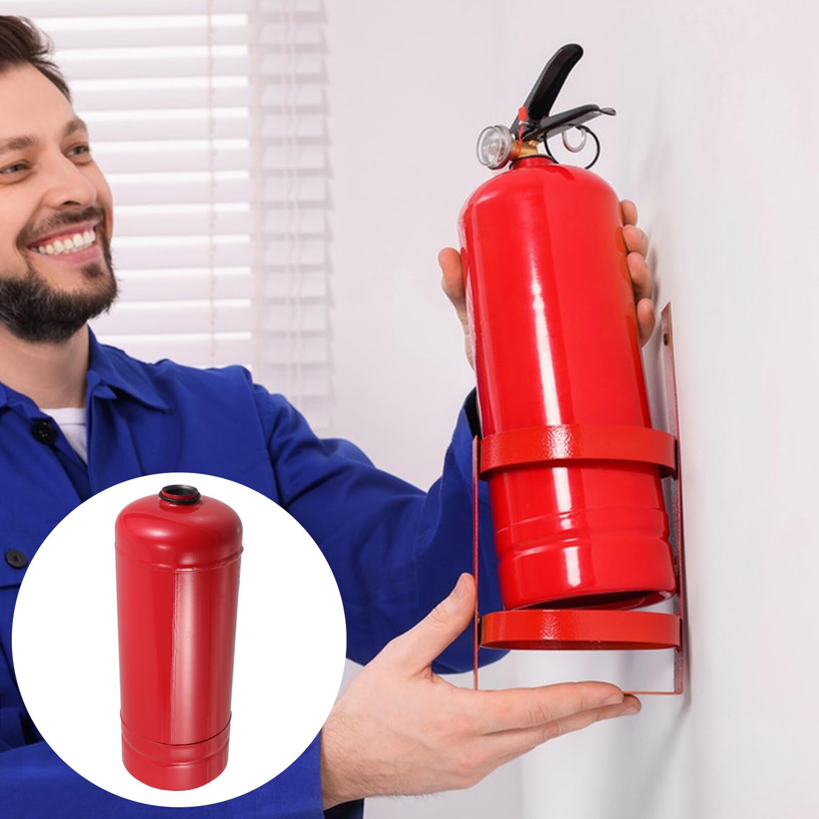 Ipetboom Corpo Estintore Vuoto 2 Kg in Acciaio ad Alta Resistenza Bombola Portatile Ricaricabile per Estintore ad Acqua Attrezzatura Antincendio per Garage Officina e Uso Domestico