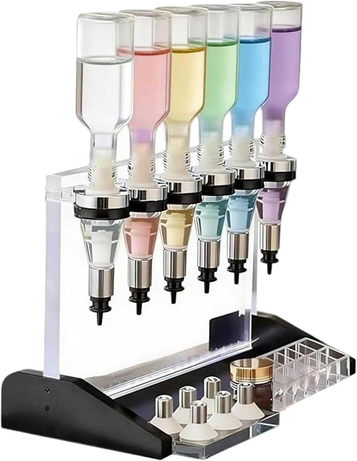 Manuelle Parfümspenderstation mit Glasflaschen 6heads