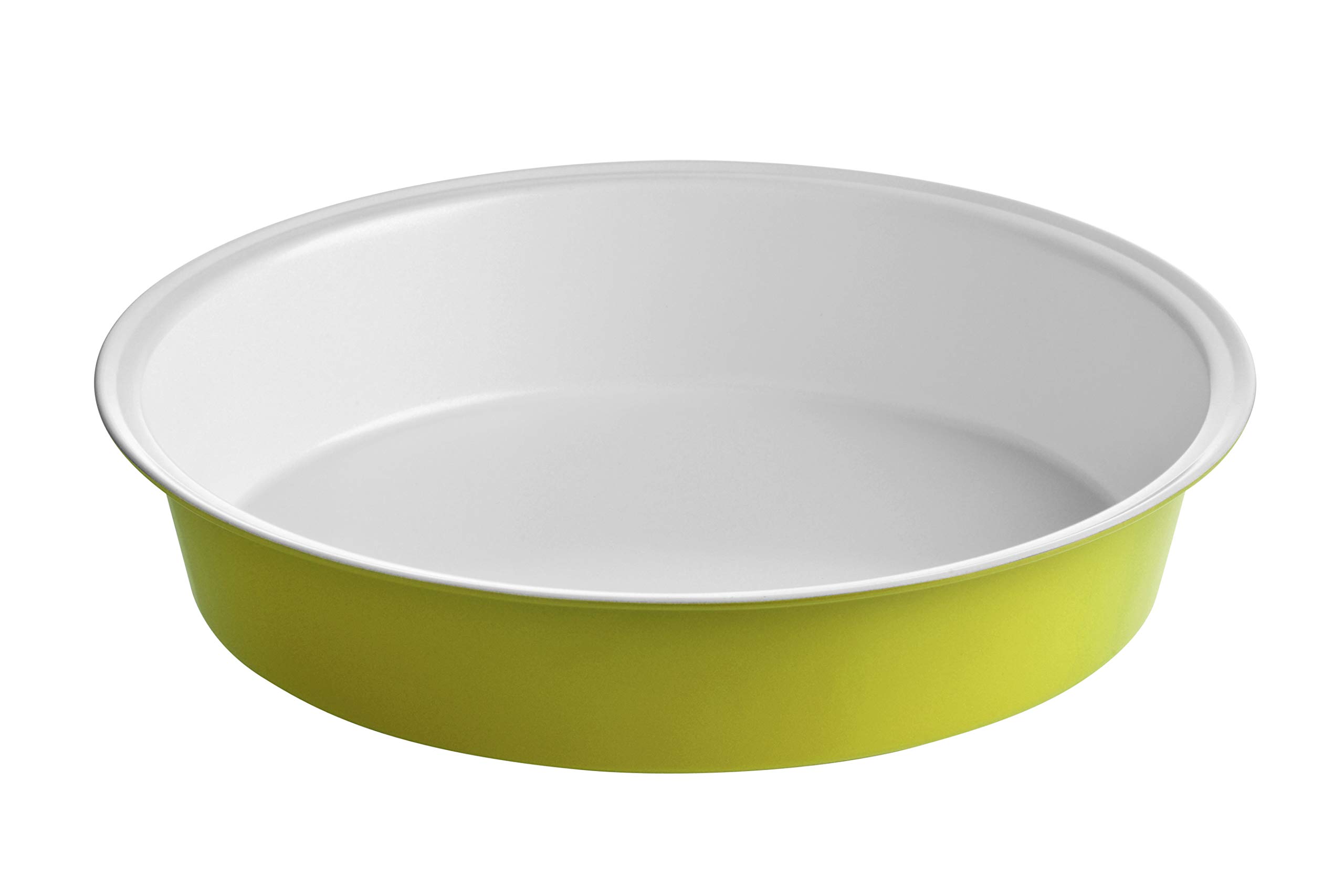 Premier Housewares Ecocook - Molde para Tartas (Acero al Carbono, Revestimiento de cerámica, 26 x 26 x 5 cm), Color Verde Lima