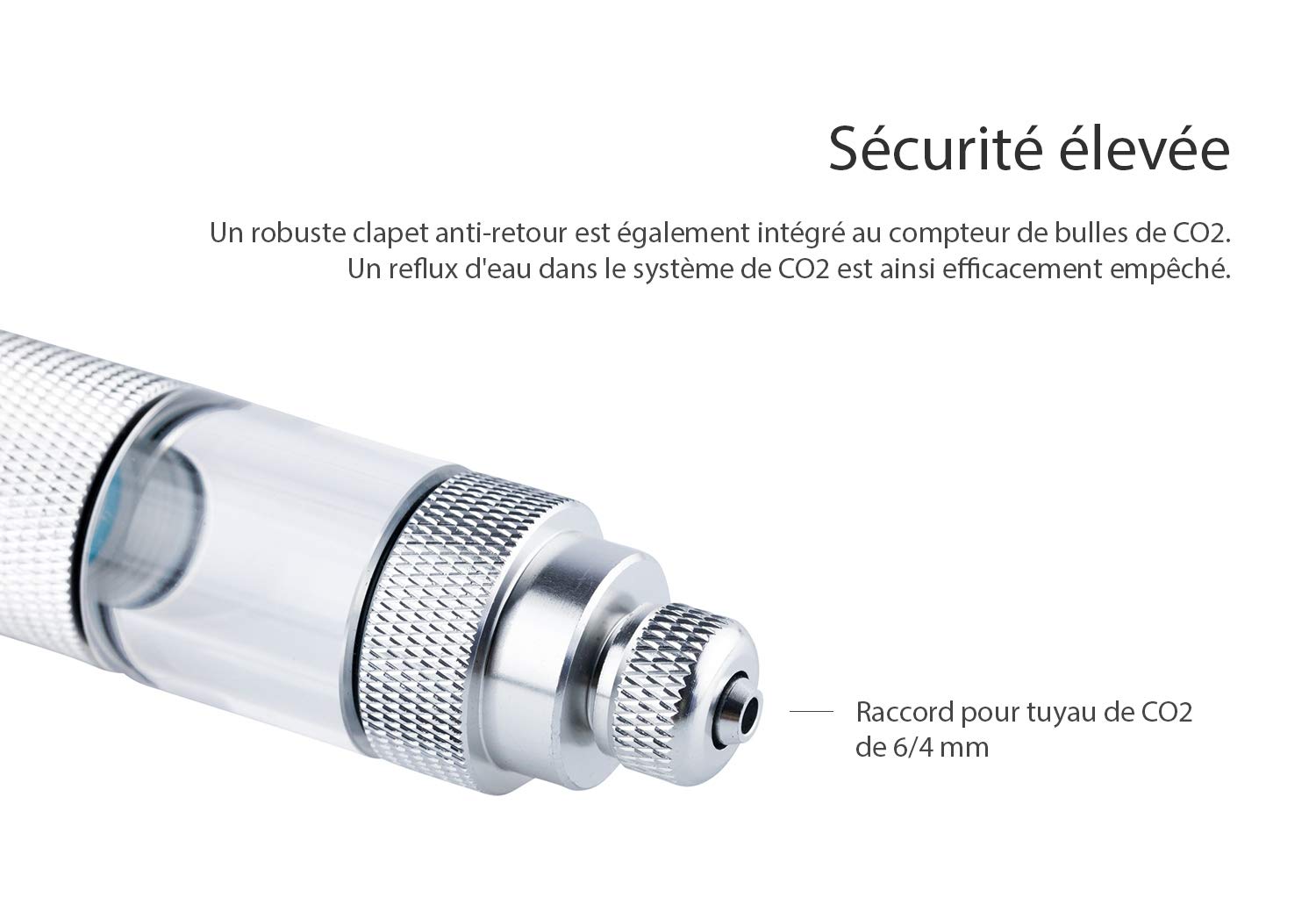 Q-Grow Diffuseur intégré de CO2 à réacteur externe - 22/16 mm Acier inoxydable