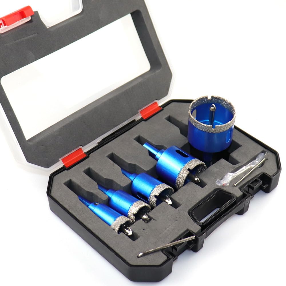 Set di 8 punte da trapano rivestite diamantate da 6-45 mm per piastrelle in ceramica con punta di posizione per vetro marmo granito pietra porcellana,8PCS 6,45mm
