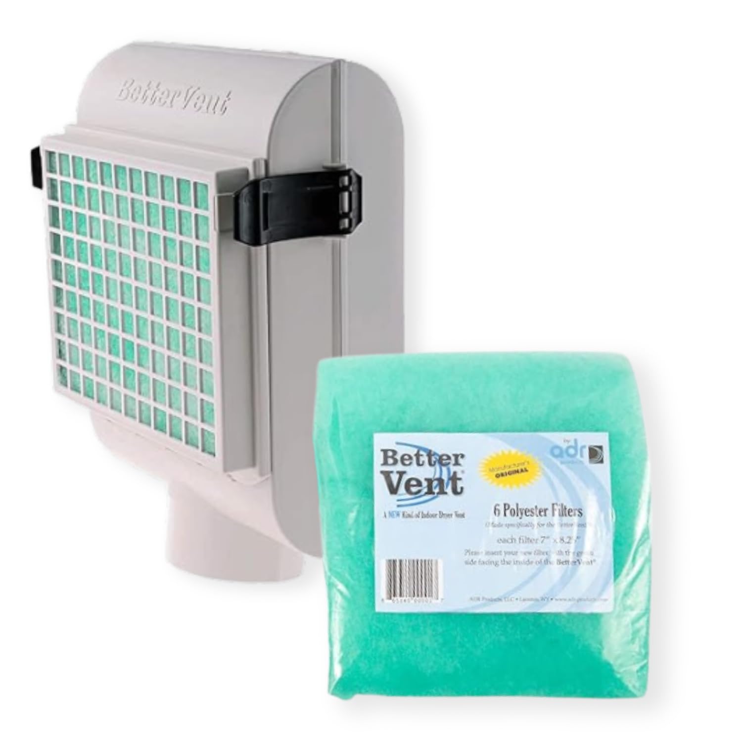 BetterVent Indoor Dryer Vent Kit & Replacement Filter Combo