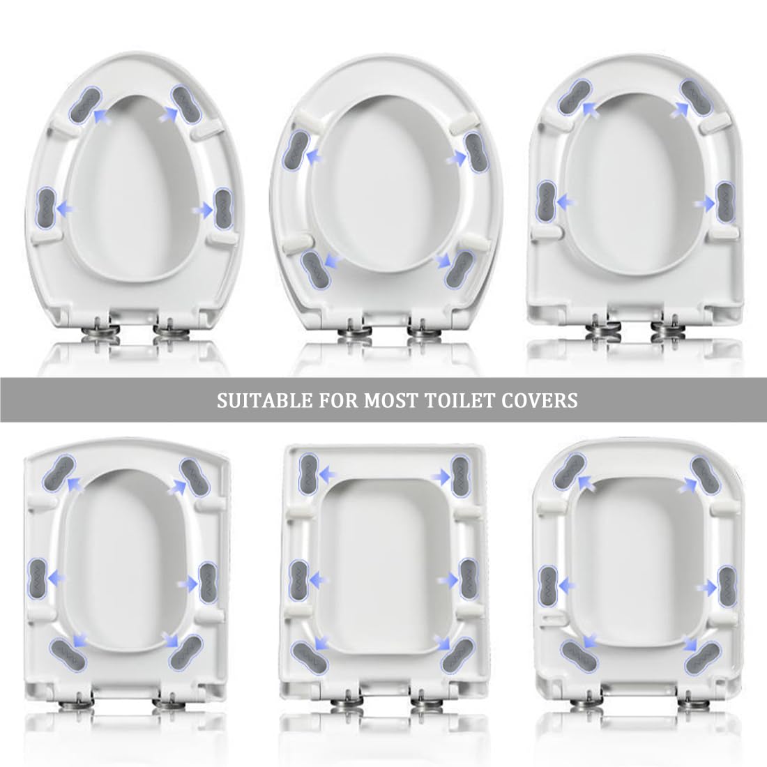 Paraurti Sedile WC - 8 Pezzi, Adesivo Forte, Antiumido E Antirumore, Multicolore