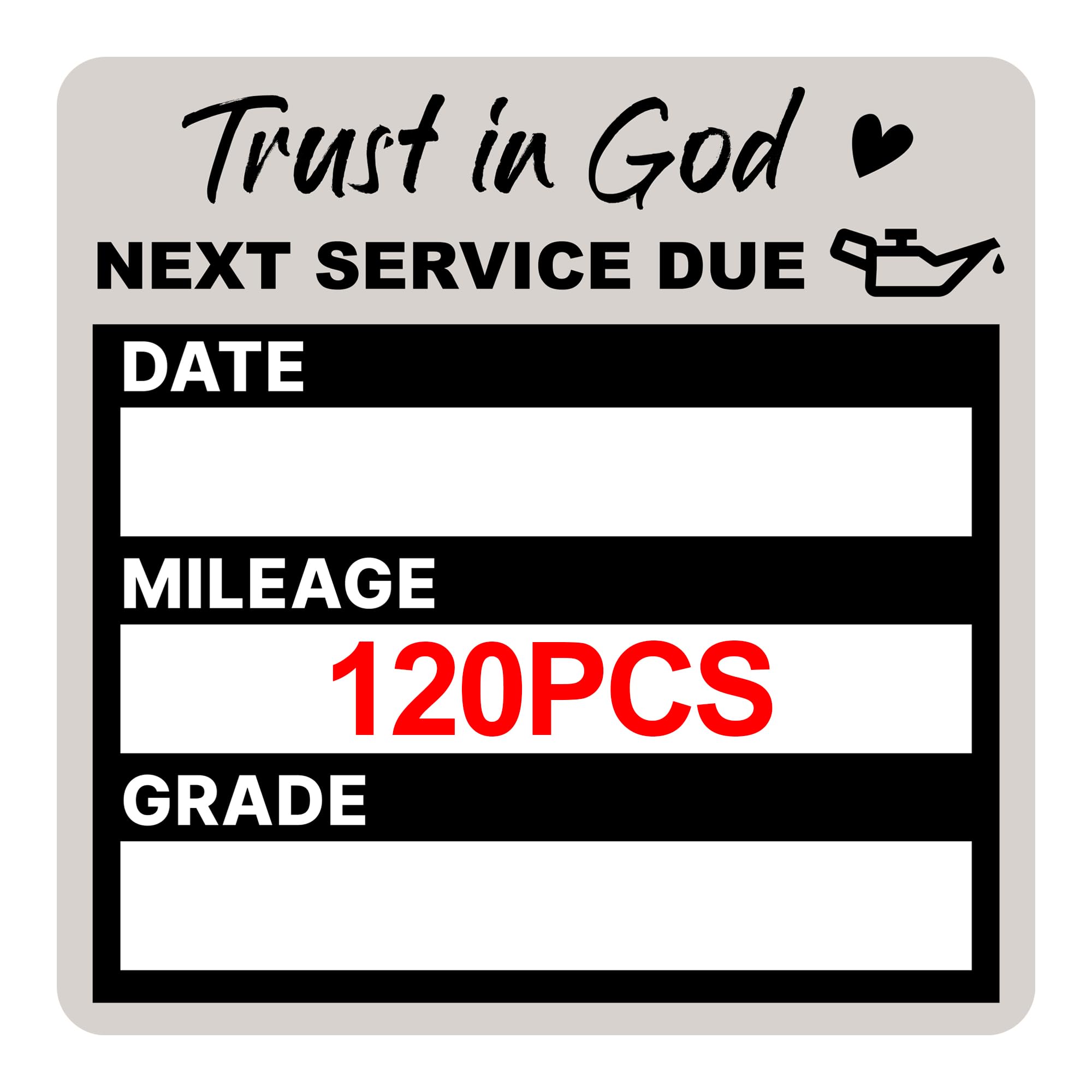 for Oil Change Sticker Static Cling, Clear Stickers 120 Pcs 2”x 2” Next Service Due Sticker for Windshield, Easy to Peel with No Residue for Car Auto Vehicle Window (Black3)