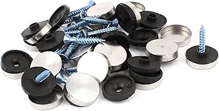 Aexit 20 Pcs Quality Parts Fitting Parts Stainless Steel 18mm Diameter Screw Cap Mirror Nails Model:46as483qo469