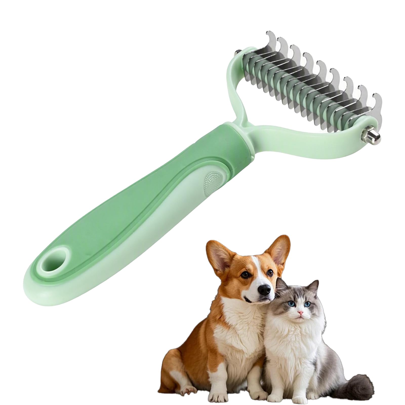 Elovara 2-in-1 Pet Grooming Brush and Dematting Comb for Dogs and Cats